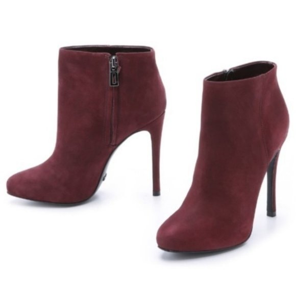 Excellent Cond. SCHUTZ Burgundy Ankle Boots Size 9 - Picture 1 of 7
